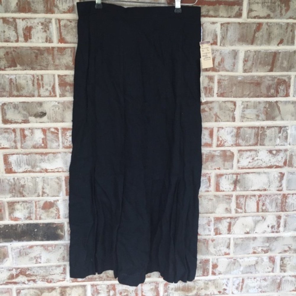 Vtg. Boho Flax & Rayon Union Made Pleated Skirt L